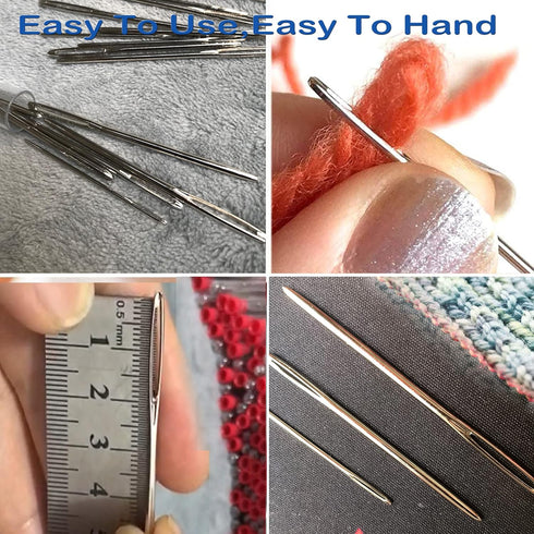 Orrdice 18+1PCS Large Eye Blunt Needles, Stainless Steel Yarn Knitting Needles, Sewing Needles, Crafting Knitting Weaving Stringing Needles,Perfec...