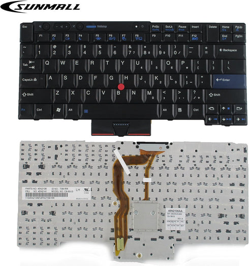 T410 Keyboard, New Laptop Keyboard with Pointer Compatible with Lenovo ThinkPad t410 t420 t510 t520 x220 t400 t420s US Layout Black...