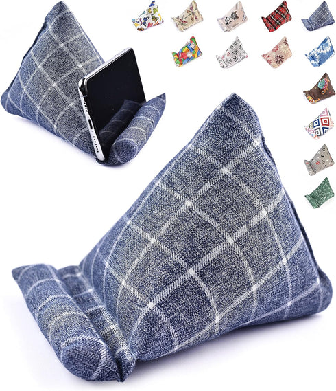 Handmade Phone Pillow Holder - The Wedge Mobile Device Stand - Soft Fabric Phone Stand for All iPhones, All Smartphones! 7 x 6.1 x 5.5 Inches (Gra...