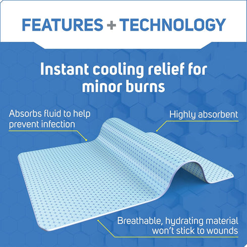 Care Science Hydrogel Sterile Burn Dressing Bandage Pads for Burn Relief, 4 ct | Instant Cooling Relief for Minor Burns & Wounds...