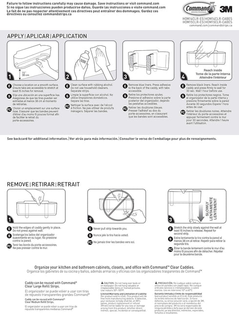 Command Large Caddy, Organize Damage-Free, 1 caddy, 4 strips (HOM-15)...