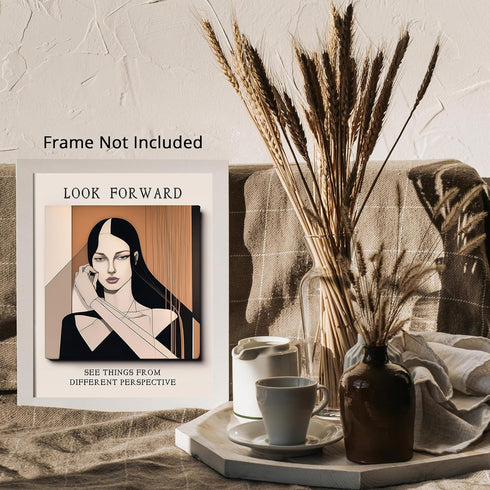 Posterizer 1 pcs-look forward-Trippy psychedelic Aesthetic print-Retro Art-Motivational & Inspirational Art-Living Room Bedroom Decor- unframed wa...