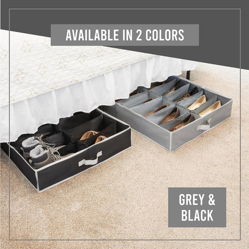 Under Bed Shoe Storage Organizer - TEAR-RESISTANT Heavy Duty 600D Material - Fits All Styles Men's and Women's Shoes, Up to 16 Pairs - Extra-Stron...