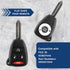 KeylessOption Key Fob Replacement for 2007 2008 2009 2010 2011 Chrysler Aspen Dodge Dakota Durango Ram Remote, 4-Button KOBDT04A, Programming Guid...