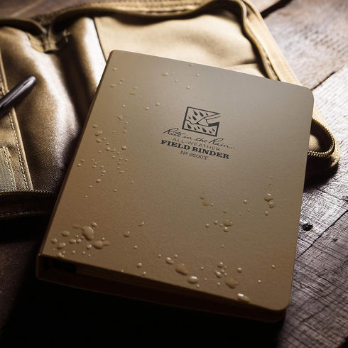Rite in the Rain All-Weather 1/2" Ring Binder, 5 5/8" x 7 7/8", Tan Binder (No. 9200T)...
