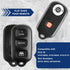 KeylessOption Key Fob Cover Case Replacement for 1999 2000 2001 2002 2003 2004 2005 2006 2007 2008 2009 Toyota Sequoia 4Runner Remote Shell, HYQ12...