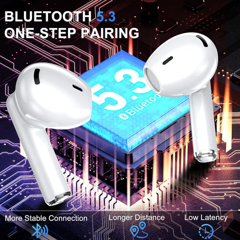 Ear Buds Wireless Earbuds Bluetooth 5.3 Headphones, in-Ear Earbuds with Charging Case ENC Dual Mic Talk Noise Canceling Touch Control Sports Wirel...