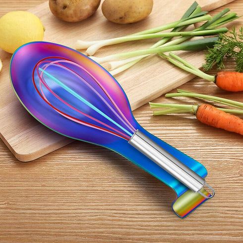 LIANYU Rainbow Spoon Rest for Kitchen Counter Stove Top, Stainless Steel Spatula Ladle Spoon Utensil Holder, Dishwasher Safe...