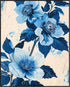 Posterizer 1 pcs-blue pretty flowers with white background-Floral & Botanical Art-Abstract & Modern Art-Decor for Home & Office- UNFRAMED Wall Art...