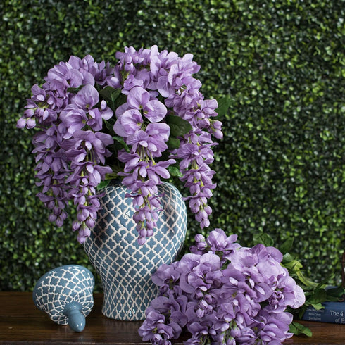 Vickerman Everyday Artificial Lavender Wistera Bush 19" Long - Sophisticated Faux Flowers with Lifelike Appearance for Indoor Use - Add Charm to Y...