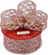 HUIHUANG Rose Gold Wired Ribbon 2-1/2 inch, Rose Gold Pink Christmas Ribbon Diamond Glitter Wire Edge Ribbon for Holiday Tree, Bows Making, Wreath...