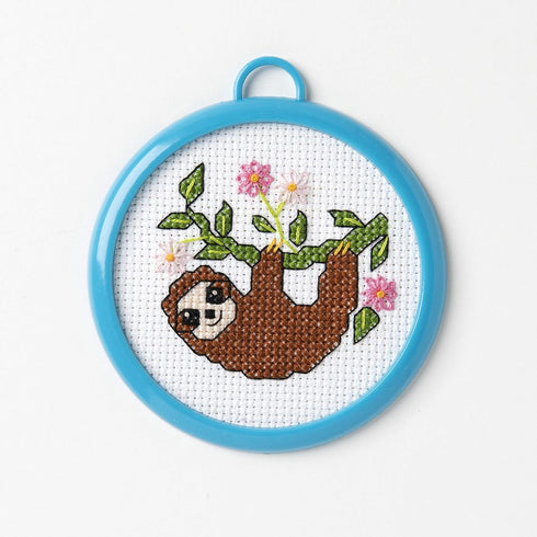 Bucilla 47892E My 1st Stitch Counted Cross Stitch Kit, 3", Sloth...