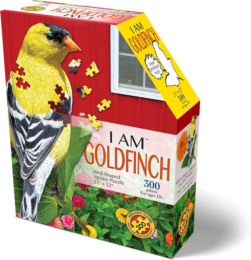 Madd Capp Puzzles - I AM Goldfinch - 300 Pieces - Animal Shaped Jigsaw Puzzle, Multi...