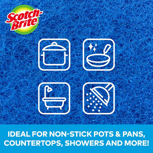 Scotch-Brite Non-Scratch Scour Pads, Scouring Pads for Kitchen and Dish Cleaning, 30 Pads...