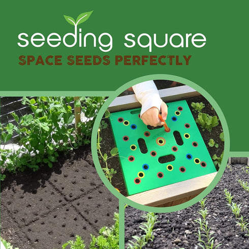 Seeding Square - Seed Spacer Tool for Maximum Harvest, Organized Plants & Less Weeds - Square Foot Garden includes Color Coded Templates, Magnetic...