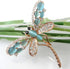 Navachi 18k Gold Plated Multicolor Opal Crystal Dragonfly Wings Brooch Pins...