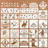 Western Cowboy Painting Stencils - 20 Pcs Reusable Stencils for Painting on Wood, Cowgirl Stencils Painting Template, Western Landscape Scene Sten...