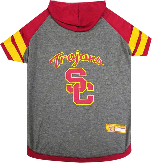 NCAA USC TROJANSHOODIE for DOGS & CATS, MEDIUM COLLEGIATE Licensed DOG HOODY Tee Shirt. Sports HOODY T-Shirt for Pets. COLLEGE Sporty Dog Hoodie S...