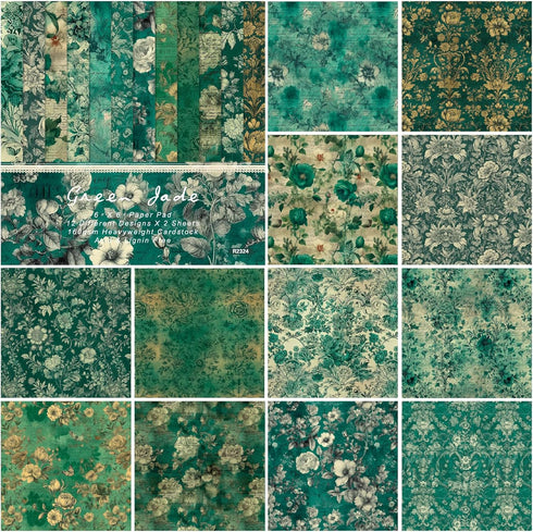 Floral Cardstock Paper, 6"x 6" Scrapbook Paper Pad for Cardmaking, 24 Sheets Single-sided Flower Pattern Paper, Decorative Craft Design Paper DIY ...