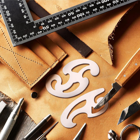 Fulmoon 3 Pcs Stainless Steel French Curve Ruler for Pattern Making Metal Drafting Stencils Reusable Drafting Templates Drawing Ruler for Leather ...