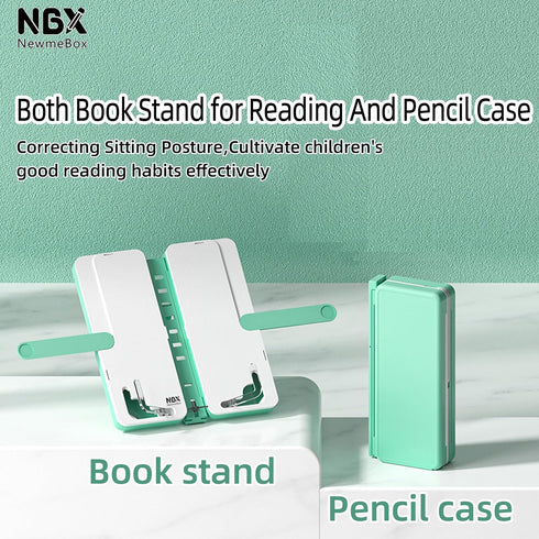 Book Stand for Reading, Hands Free, Foldable and Portable Desktop Book Holders, Display, Adjustable Page Clips for Textbook, Tablet, Mobile Phone,...