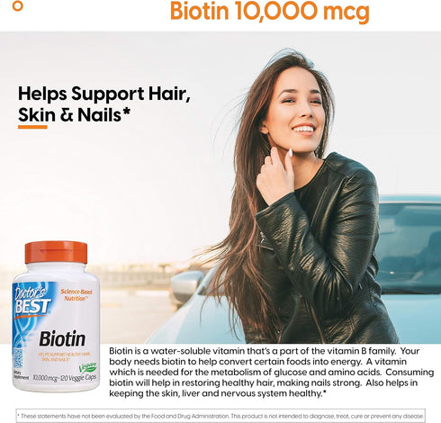 Doctor's Best Biotin to Support Hair, Skin, Nails, 120 Count...