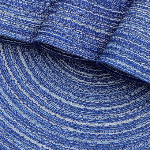 SHACOS Round Braided Placemats 15 inch Set of 6 Washable Kitchen Table Placemats for Home Wedding Party (Blue White, 6)...