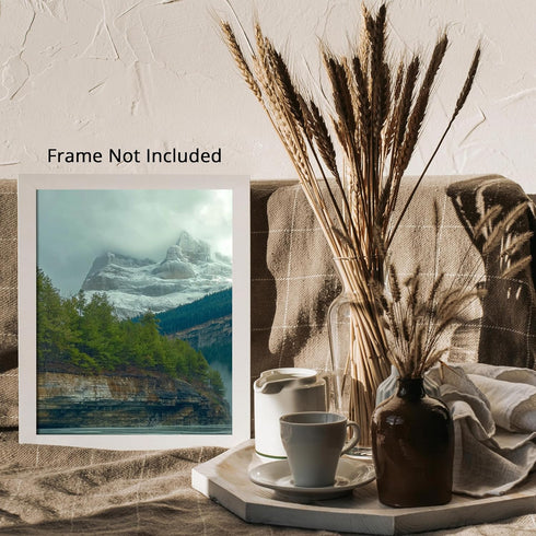 Posterizer 1 pcs-beautiful nature scene with evergreen trees and mountains 1-Landscape & Nature Art-Gift for Art Lovers-Decor for Home & Office- u...