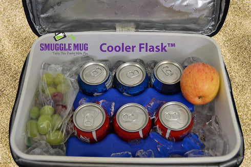 Hidden Alcohol Flask By Smuggle Mug | Ice Box Can Cooler Design | Disguised Container for Liquor | Concealed Bottle to Hide Booze | Cruise Contain...