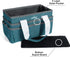 JJRING Craft Organizer Tote Bag for Art Storage, Caddy with Multiple Pockets, Bluish Green Sewing Bag for Scrapbooking, School, Medical, and Offic...