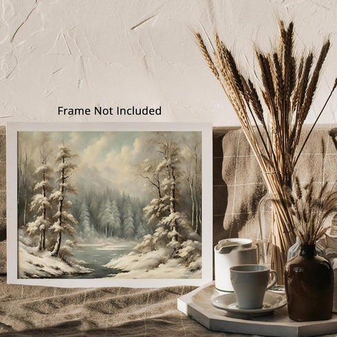Posterizer 1 pcs-snowy winter scene of trees and nature 11-Landscape & Nature Art-GIft for Men Women Teens-Living Room Bedroom Decor- unframed wal...
