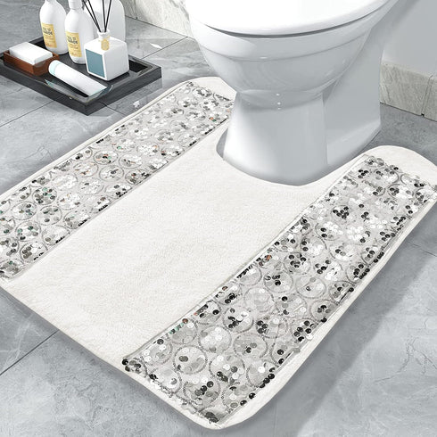 Popular Bath Sinatra Modern Bathroom Rug Classic Luxury Contour Bath Rug Stylish Bath Mat for Shower Unique Design White Contour Bath Rug...