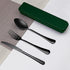 Portable Cutlery Set?Travel Utensil Set with Case?Travel 18/8 Stainless Steel Spoon and Fork Set for Lunch Box, 3 PCs Travel Silverware Set Travel...
