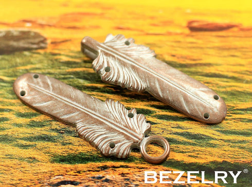 bezelry 3 Pairs Large Feather Cape or Cloak Clasp Fasteners. 108mm Fastened. Sew On Hooks and Eyes Cardigan Clip...