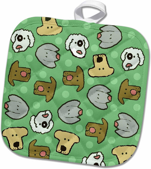 3D Rose Dog Cat Pet Adoption-Puppies-Kittens Pot Holder, 8" x 8"...