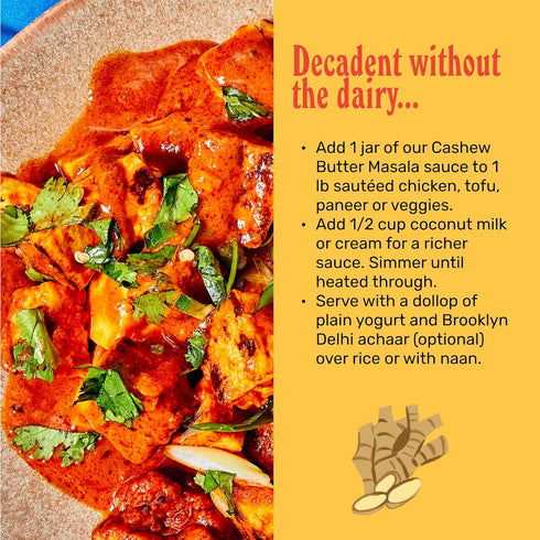 Brooklyn Delhi Vegan Butter Chicken | Indian Simmer Sauce with Cashew Cream Tomatoes, Sweet Paprika | Mild Enough for a Kid, Flavorful for a Foodi...