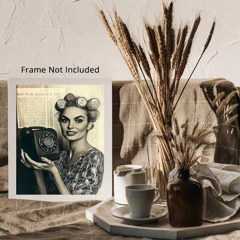 Posterizer 1 pcs-comedic high fashion retro art of woman-black and white photo 3-Photography Art-Retro Art-Decor for Home & Office- unframed wall ...