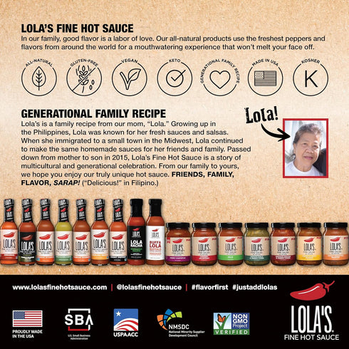 Lola’s Fine Hot Sauce - Carolina Reaper | 5 Fl Oz | Signature Family Recipe | All-Natural, Gluten-Free, Keto | Created With Carolina Reaper Pepper...