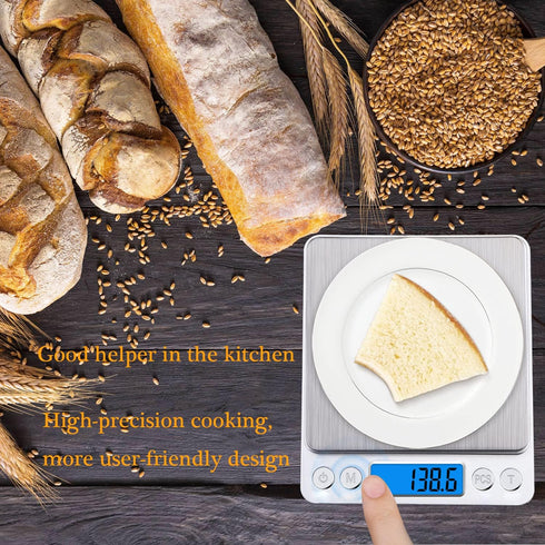 Food Scale, Kitchen Scale, Digital Scale 3000g/0.1g Pocket Jewelry Scale Grams and Ounce Scale for Cooking, Baking, Tare Function, PCS Function, L...