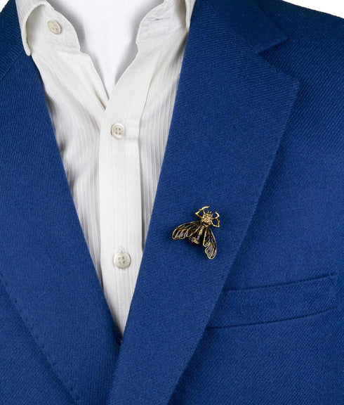 Knighthood Antique Gold Bee with Criss Cross Detailing Wing Lapel Pin/Brooch...