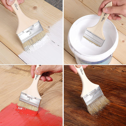 Bates- Chip Paint Brushes, 3 Inch, 6 Pack, Chip Brush, Brushes for Painting, Paint Brushes, Stain Brushes for Wood, Natural Bristle Paint Brush, 3...