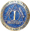 1 Year AA Medallion Reflex Blue Glitter Gold Plated Color Chip...