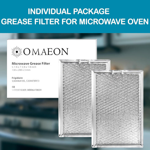 WB06X10309, WB06X10654 Microwave oven Grease Filter Replacement For Many GE Stove WB06X10359, 5230W1A012B - 7-5/8 x 5-1/8 x 1/8 Inch (Packed in Bo...
