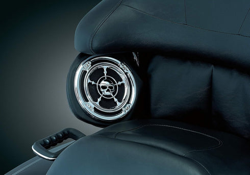 Kuryakyn 3792 Motorcycle Audio Accessory: Rear Speaker Accents for 1998-2013 Harley-Davidson Touring & Trike Motorcycles, Chrome, 1 Pair black...