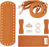 PandaHall DIY PU Leather Bag Knitting Set, Leather Bottom/26' Shoulder Strap/Bag Twist Lock/Flap Cover/Buckles for Crochet Handbag Tote, Camel (7 ...