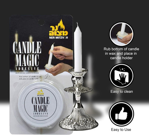 Ner Mitzvah Candle Magic - Candle Wax Adhesive - 2 Pack...