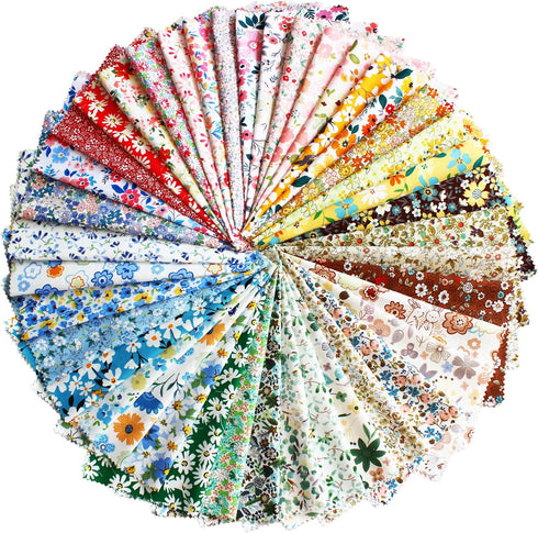 42Pcs 10"x10" Quilting Cotton Fabric Square No Repeat Layer Cake Fabric Bundles Precut Multi-Color Printed Floral Fabric for DIY Sewing,Quilting a...