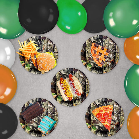 Havercamp Next Camo Party Dinner Plates | 8 Count | Great for Hunter Themed Party, Camouflage Motif, Birthday Event, Graduation Day, Outdoor Famil...