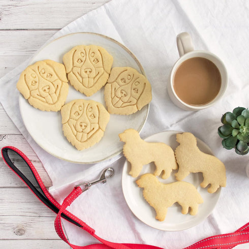 Set of 2 Bernese Mountain Dog cookie cutters (Designs: Face and Silhouette), 2 pieces - Bakerlogy...