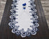Linens, Art and Things White Navy Blue Jacquard Peacock Tail Lace Dresser Scarf Table Runner Coffee Table Runner (16Wx35L)...